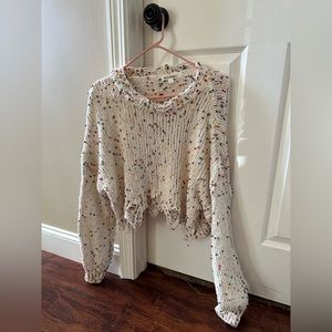 Wild honey distressed cropped sweater, size small